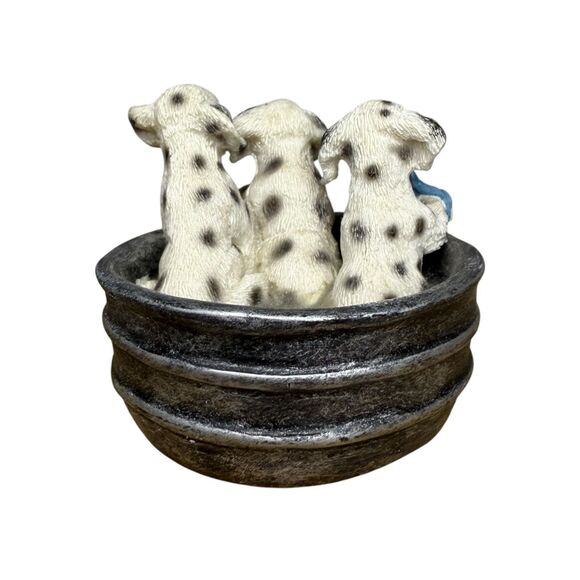Vintage Dalmatian Puppies in Tub Collectible Figurine Resin 3” - Picture 6 of 8